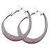 Elegant Fashion Jewelry 925 Silver Plated Stud Dangle Earings Eardrop Big Oval With Net Surface