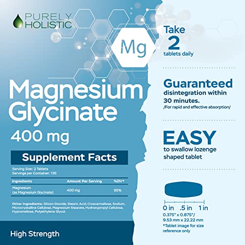 Magnesium Glycinate 400mg 270 Magnesium Tablets (not Capsules) 400