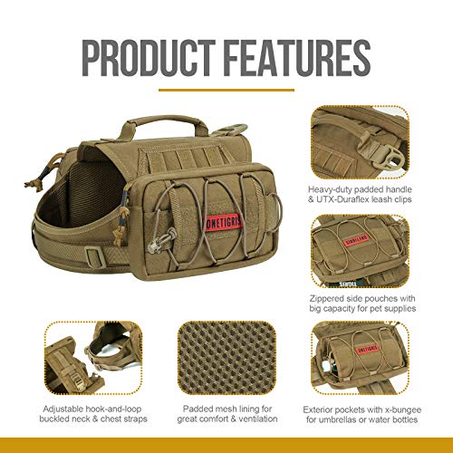 Dog Backpack for Medium & Large Dogs, Nylon Backpack for Dogs