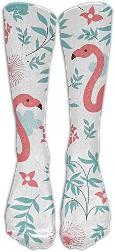 Fun Seamless Pattern With A Pink Flamingo Unisex Tube Socks Knee High Sports Crew Fashion Novelty Crew Fashion Novelty Socks Underwear Tube Socks Knee High Sports