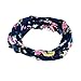 Ever Fairy 4 Pack Women's Elastic Adjustable Turban Headwrap Knotted Soft Twisted Headband (4 Color Pack(Blue+Pink+Grey+Black))