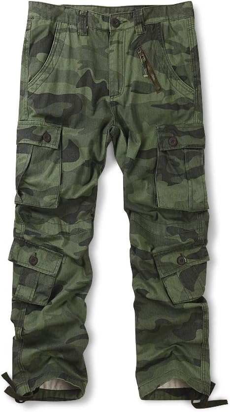 Men's Hiking Cargo Work Pants with 8 Pockets for Casual Military Army Combat Tactical