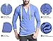 MODCHOK Men's Long Sleeve Printed Hoodie Shirts Polyester V Neck Button Tee Tops Light Blue S