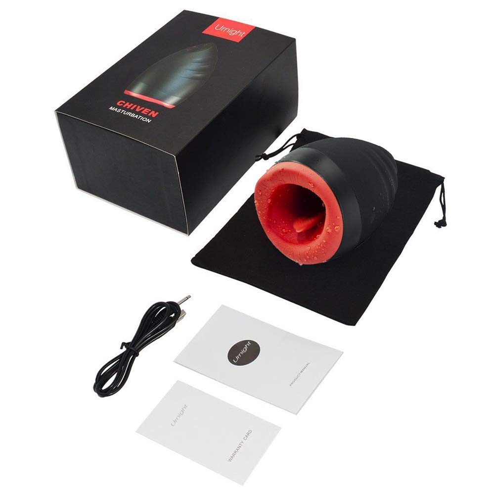 Urnight Masturbatoren Sex Men Cup Oral Sexspielzeug Heizfunktion Saugfunktion Wie Mund mit 6 Vibrationsmodi und 3 Intensitätsstufen Wasserdicht, 450 g