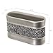 Creative Scents Crackled Glass Silver Toothbrush and Toothpaste Holder for Bathroom - Decorative Bathroom Counter Electric Toothbrush Organizer, 3 Slot, Makeup Brush Holder