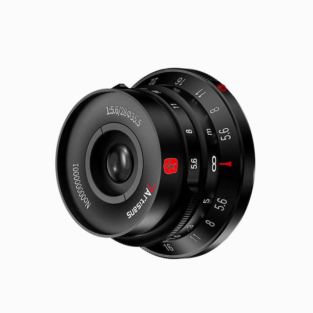 7artisans M28mm F5.6 Full Frame Manual Focus Prime Camera Lens with Lens Hood for Leica M Mount Mirrorless Camera M2 M3 M4 M5 M6 M7 M8 M9 M9P M10
