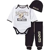 NFL New Orleans Saints Baby Boy Bodysuit, Footed Pant & Cap