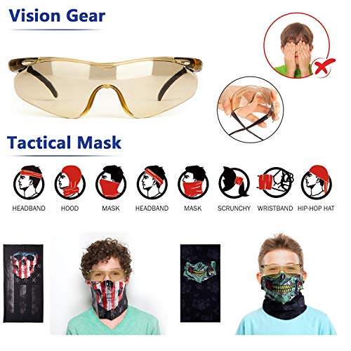 AILUKI 2 Pack Kids Tactical Vest Kit for Nerf Guns Game N-Strike Elite Series Wars with Refill Darts, Reload Clips, Dart Pouch, Tactical Mask, Wrist Band and Protective Glasses for Boys ,Girls