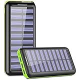 Solar Charger,KEDRON 24000mAh Portable Charger Power Bank with Dual Input Port and 3 USB Output External Battery Pack for iPhone, iPad, Samsung Galaxy, Android Phones and Other Devices(Green)