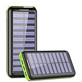 Solar Charger,KEDRON 24000mAh Portable Charger Power Bank with Dual Input Port and 3 USB Output External Battery Pack for iPhone, iPad, Samsung Galaxy, Android Phones and Other Devices(Green)