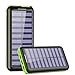 Solar Charger,KEDRON 24000mAh Portable Charger Power Bank with Dual Input Port and 3 USB Output External Battery Pack for iPhone, iPad, Samsung Galaxy, Android Phones and Other Devices(Green)