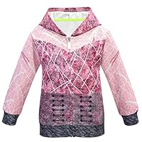 QYS Girls Hoodies Descendants Fashion Printed Clothes Autumn Winter Kid Coat Jacket,130cm