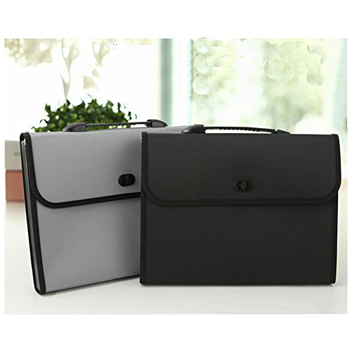 Little-Feet 13 Pockets Expanding File Folder Plastic A4 Letter Size Expandable File Organizer Self Document Accordion File Folder Wallet Briefcase Business Filing Box with Handle - Thumbnail 4