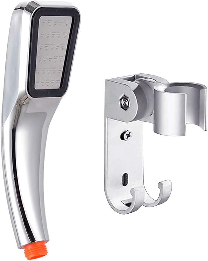 Shower Head Mount Holder with 2 Hanger Hooks Adjustable Aluminum Shower