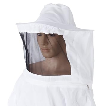 PIXNOR Professionelle Imkerei Anzug Jacke Mantel Pullover Bee Schutzanzug Kittel mit Schleier - freie Größe