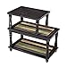 VASAGLE End Table with Colorful Storage Shelf, 3-Tier Narrow Side Table with Solid Wood Legs, Sturdy and Assembly Without Tools, Sofa Table for Living Room, Country Brown ULET18GL