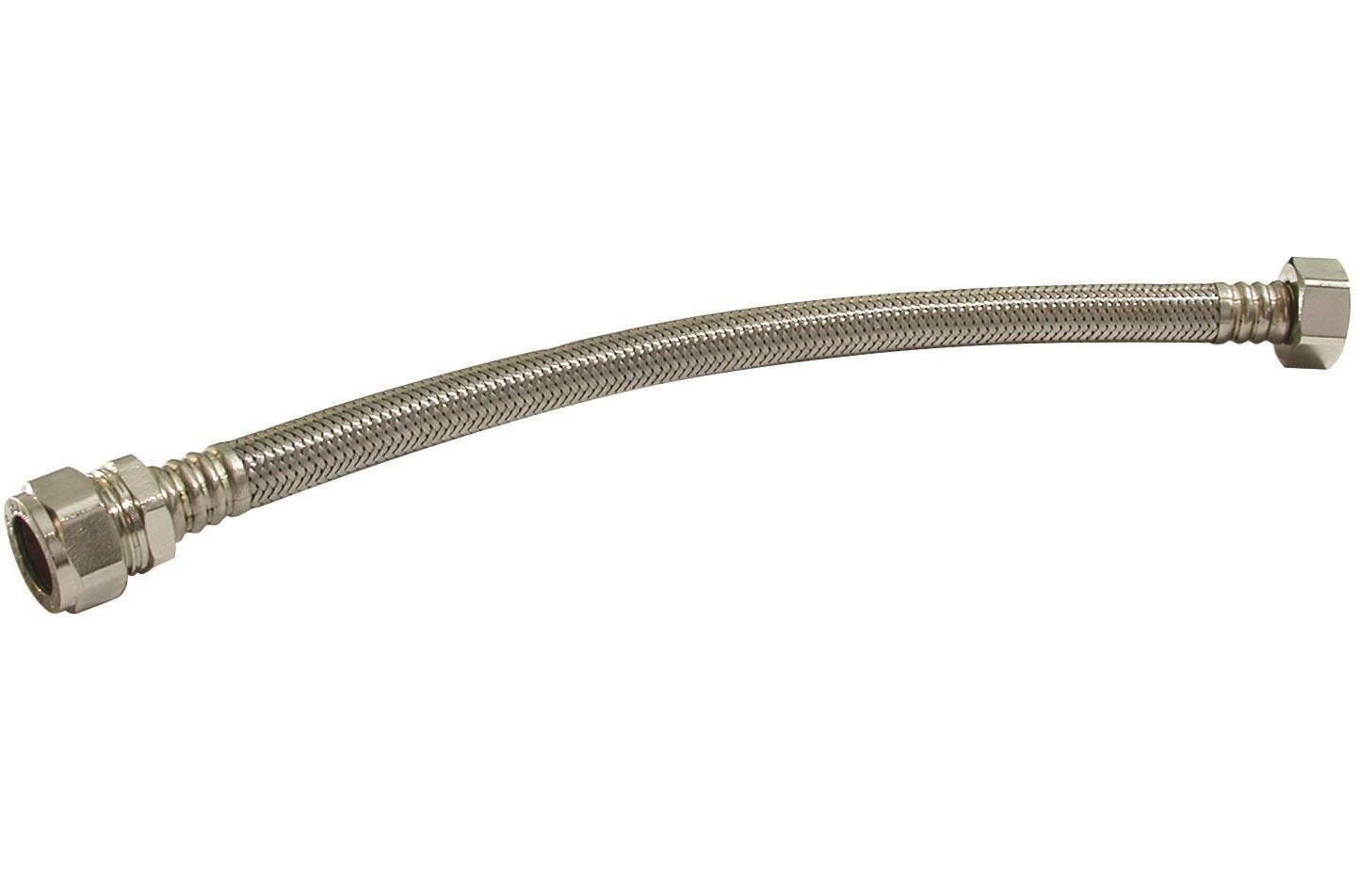 15mm x 1/2" 150mm Flexible Tap Hose - Pack of 2