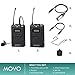 Movo WMIC70 Wireless Lavalier Microphone System - 48 Channel UHF Lapel Mic System with Cordless Mic, 3.5mm XLR Output, and Carrying Case (328-foot Range) - Lavalier Wireless Microphone System