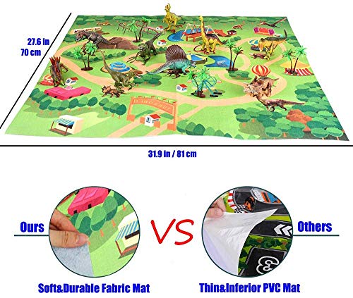 AINOLWAY Dinosaurier-Spielzeug Dinosaurierfiguren mit Aktivitätsspielmatte Lernspielset für Dinosaurier, um EIN Dino… – Bild 3