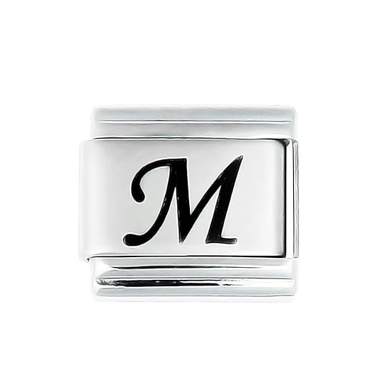 AKKI Charms Italian Gelaserte Alle Buchstabe Alphabet für Armband Classic,Silber Schmuck Italy Edelstahl Links Glider Kult mo