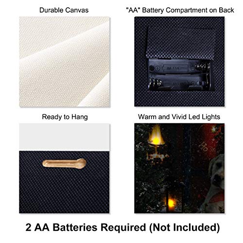 LED Canvas Art w/Dog & Xmas Tree - Image 6