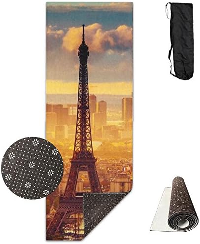 CHRISTMAS SALE 3D Printing Premium PVC Clever Yoga Non Slip Yoga Mat High Density Eiffel-tower-wallpapers Padding Stretching Toning Workouts For Men And Women