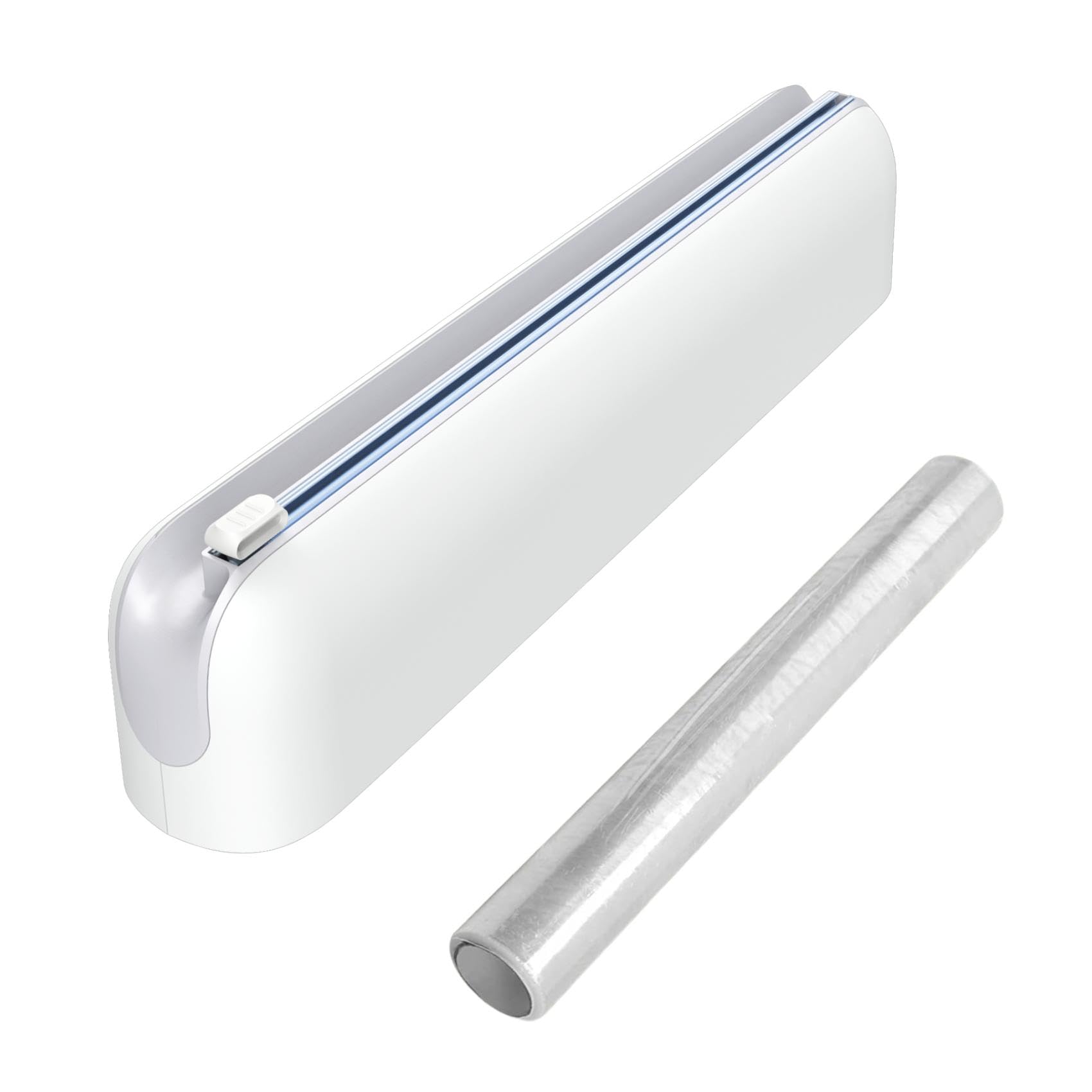 Quasziwa Tin Foil & Cling Film Dispenser and Cutter - Magnetic & No-Drill, Space-Saving Kitchen Organizer for Worktops & Cabinets, One-Hand Operation, Plastic Wrap Dispenser - Fits 31cm Rolls, Grey