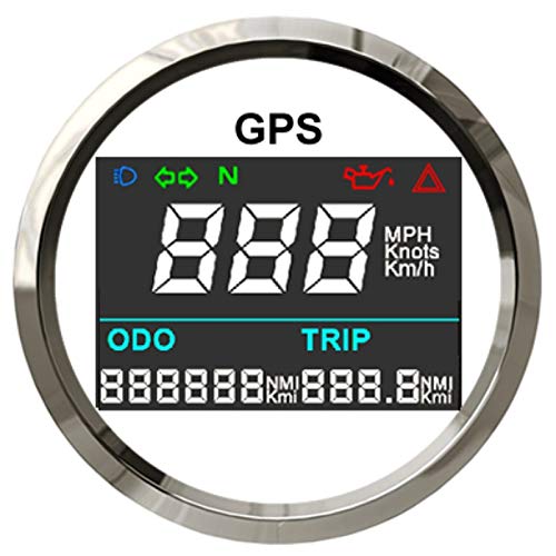 ELING Digital GPS Speedometer LCD Speed Gauge Odometer with GPS Antenna for Auto Motorcycle 52mm 9-32V