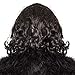 Narwhal Novelties Shoulder-Length Black Wig for Men - Jon Snow & Bruno of Encanto-Inspired Cosplay, Role play,Themed-Parties Medium Length Curly Wig, Game of Thrones, Biblical Wig, Lord of the Rings