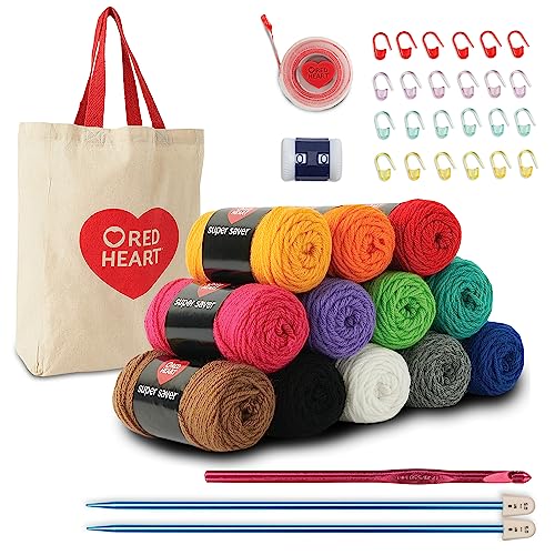 Red Heart Super Saver Super Yarn Stitchers Kit with Bag and Accessories