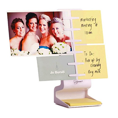 NoteTower Desktop Mini White - Sticky Note Organizer and Dispenser - Holds and Displays Photos, Sticky Notes and Business Cards + Bonus 50 Sheets 3
