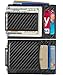 SUIEK Men's Money Clip RFID Thin Wallet - Leather Magnetic Front Pocket Slim Wallet (Black (Carbon Fiber - 6 Card Slots))
