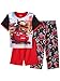 Disney Cars Toddler Boys 3 Piece Shorts Pajamas Set (4T, Red/Black)