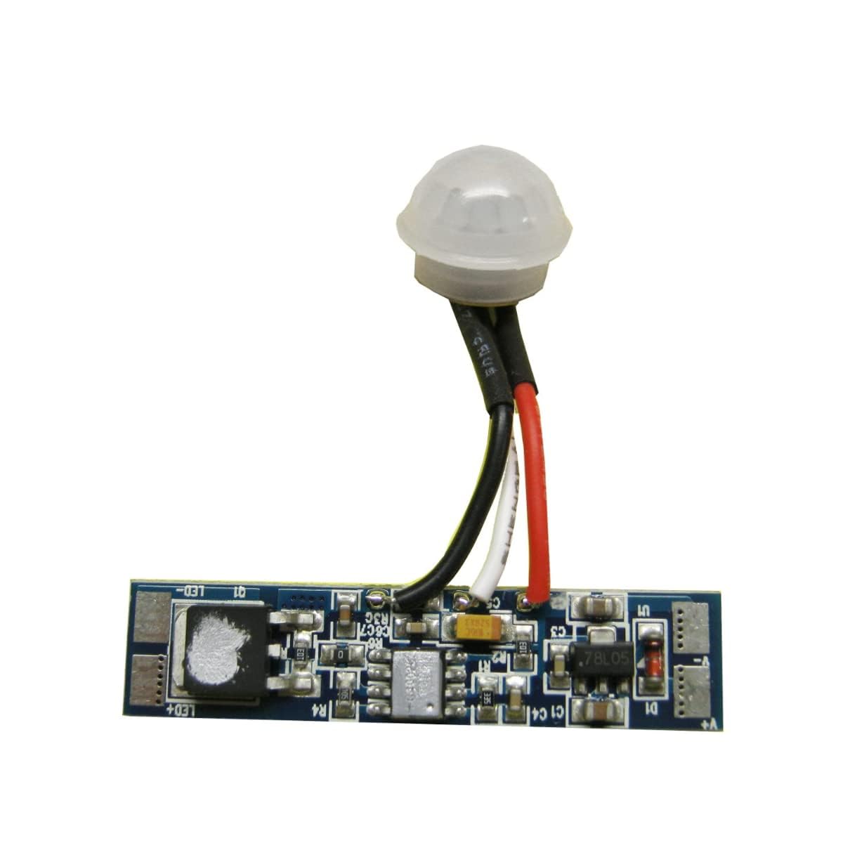 Jandei - Switch with PIR Motion Sensor on PCB for Led Strip and Electronics, Operation at 12V and 24V DC 96W, Reduced Size for Mounting on Aluminum Profile