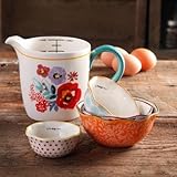 The Pioneer Woman Flea Market 5-Piece Prep Set, 4-Piece Measuring Bowls with 4-cup Measuring Cup (1)