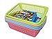 Honla Plastic Storage Baskets Organizer with Built in Handles,Set of 8 in 4 Assorted Colors
