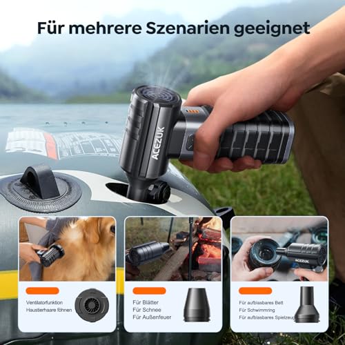 ACEZUK Elektrische Staubgebläse Druckluftspray 200000 U/min für PC Reinigungsset,10500mah Compressed Air, 4-Gang Air Duster Luftdruckspray mit Akku, Tastatur Reinigung für PC, Elektronik, Sofa, Auto