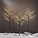 LIGHTSHARE Snow Dusted Tree with Warm White LED Lights, Brown, for Indoor and Outdoor, Christmas Decoration Idea (4FT)
