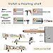 KINGSO Metal Wall Shelf Brackets 8.66''L x 6''H Rustic Shelf Supports, Flush Fit, Hardware Only - Bracket Set of 2, Includes Screws & Wall Anchors T-Shape（with Lip）