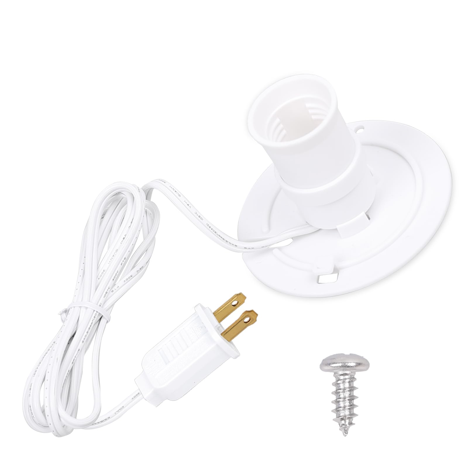 Photo 1 of Blow Mold Light Cord Kit with Fused Switch - Universal E27/E26 Bulb Socket Replacement for Holiday Villages, Crafts, Salt Lamps, Indoor/Outdoor Xmas Decor