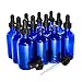 (12 Pack) 2 oz. Cobalt Boston Round with Black Glass Dropper