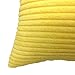 YOUR SMILE Solid Color Decorative Accent Pillow Covers Case Striped Corduroy Plush Velvet Cushion Cover for Couch, Set of 2, Yellow,18x18 inch