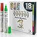 Pablo's Choice (18-Pack) Paint Markers - Permanent Oil-Based Paint Pens for any Surface - Fabric, Glass, Plastic or Wood - Japanese Precision Chisel Tip with Indian Ink - Professional Quality