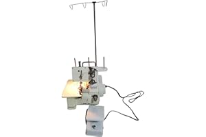 QUSKLISU Seaming Machine, Professional 4 Thread Serger Overlock Sewing Machine 4-Line w/Foot Controller Seaming Tool 80W 1200 Stitches/Min portable for Undershirts, Cotton Sweaters