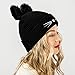 EVRFELAN Black Cat Ears Hats Embroidered Warm Knit Crochet Beanies Wool Cute Fashion Skull Cap for Women Girls in Fall Winter (Medium, Black)