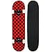 PRO Skateboard Complete Pre-Built CHECKER PATTERN 7.75 in Black/Red