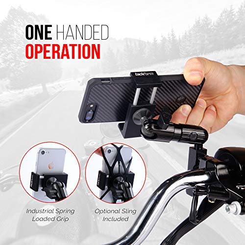 Brake/Clutch Reservoir Motorcycle Phone Mount - TACKFORM Enduro Series Leaders in Perch Mounts - No Modifications to your Bike - All Metal Construction - Spring Loaded One Handed Operation - Thumbnail 4