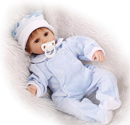 Soft Newborn Nurturing Baby Dolls 100% Handmade Lifelike Reborn Baby Realistic Boys Doll For Children Birthday Gift,Brown Eyes?17 Inches About 42Cm for Patients with Anxiety Disorder