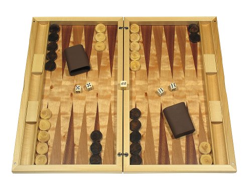 Dal Negro Wood Backgammon Board Game Set - Poplar Root
