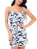 Yulee Womens Sexy Cotton Spaghetti Strap Sleeveless Rompers Jumpsuit Playsuit Sleepwear S-XXL